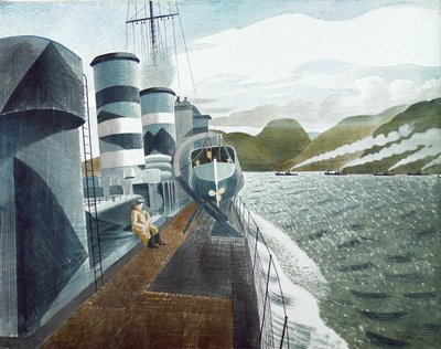 Vertrek uit Scapa Flow door Eric Ravilious